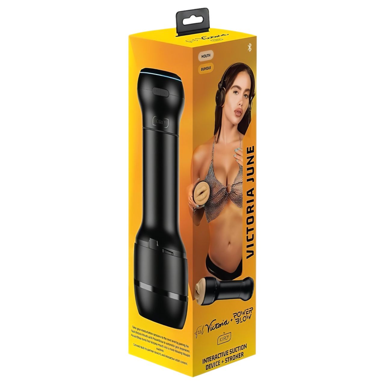 Kiiroo PowerBlow + Victoria June száj maszturbátor férfiaknak (fekete)
