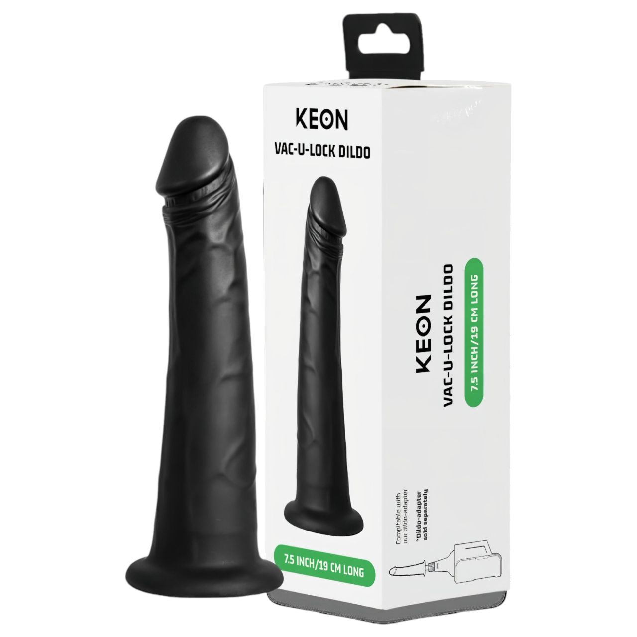 Kiiroo élethű vákuum dildó - 19 cm (fekete)