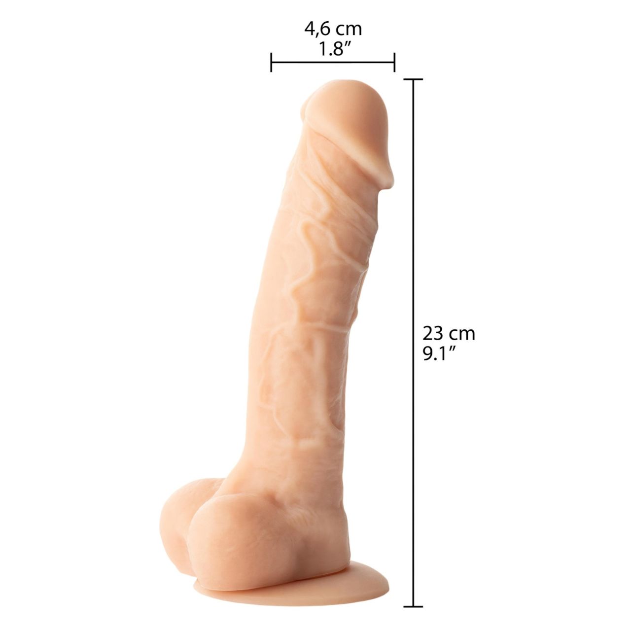 Willie City Luxe - élethű szilikon dildó (testszínű) - 23 cm