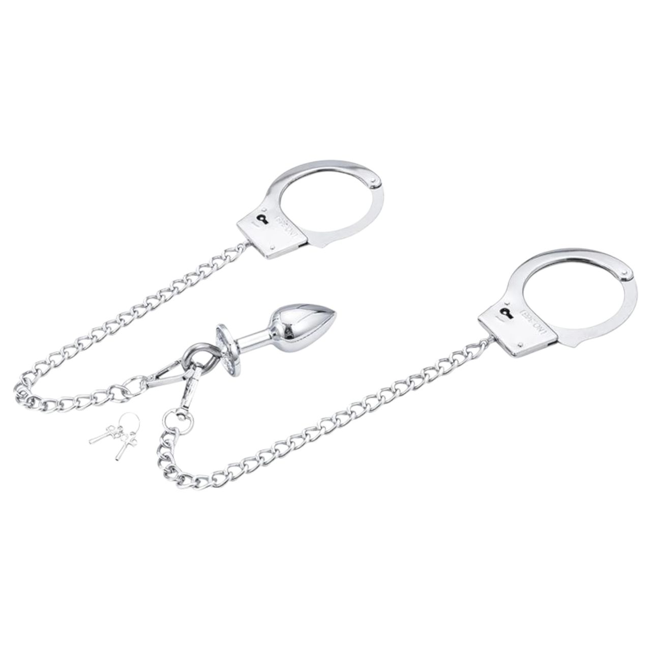 LateToBed BDSM - bilincsek anál pluggal (ezüst) LateToBed BDSM - bilincsek anál pluggal (ezüst)