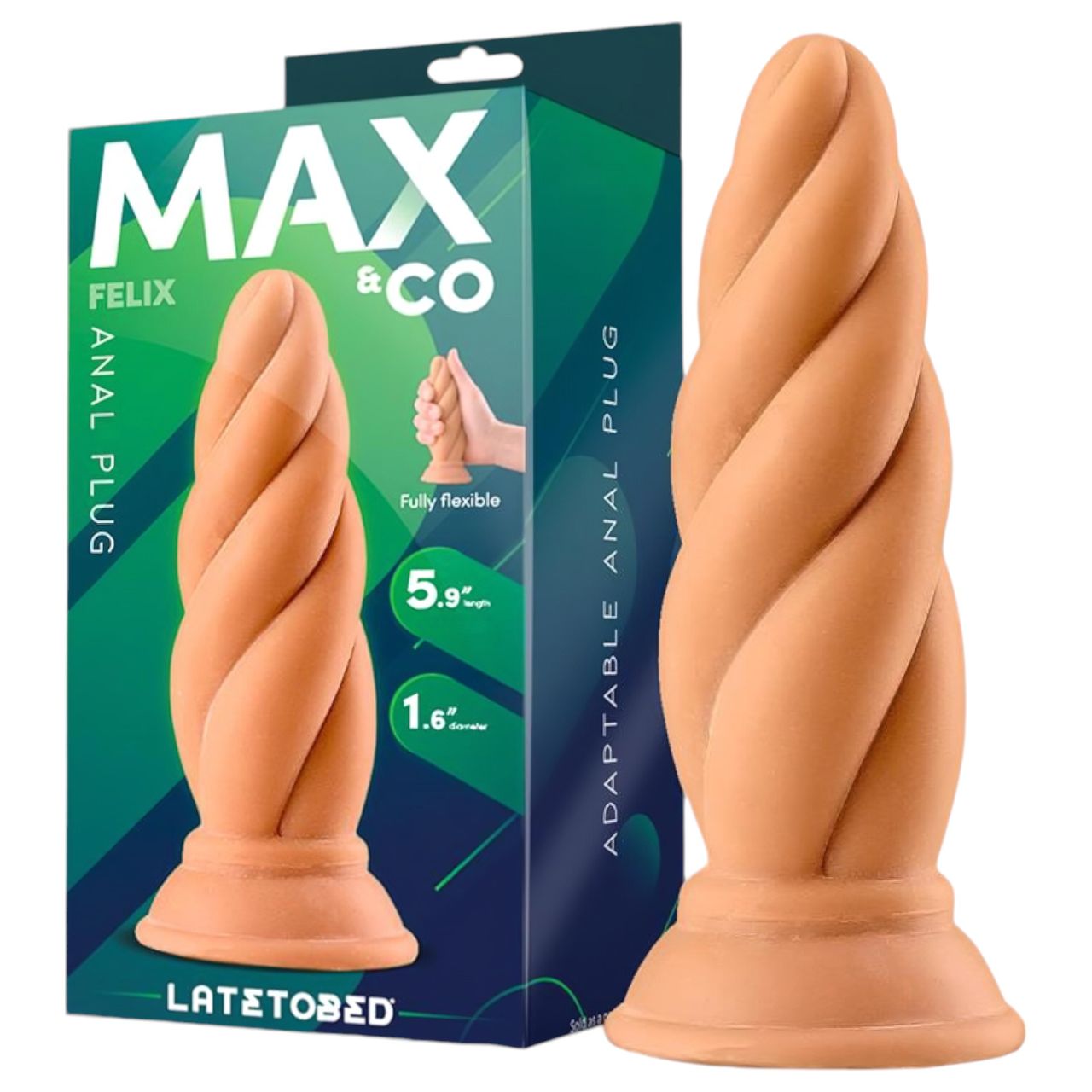 Max & Co Felix - csavaros anál plug - 15 cm (testszínű)