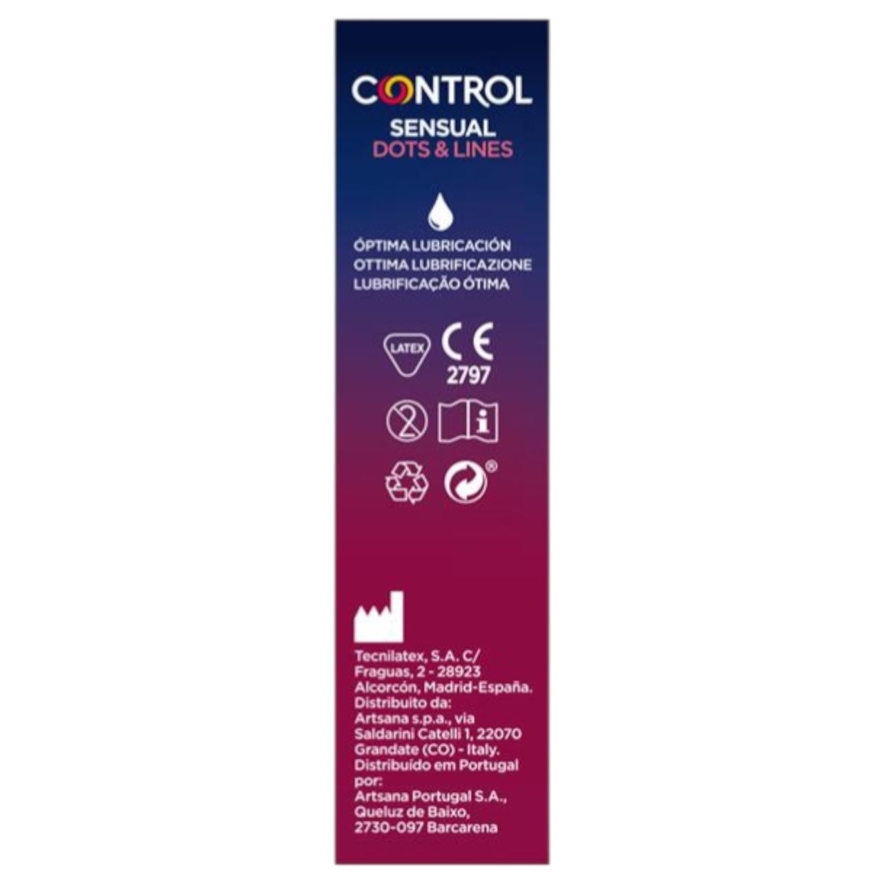 Control - bordázott, pontozott óvszer (12 db)