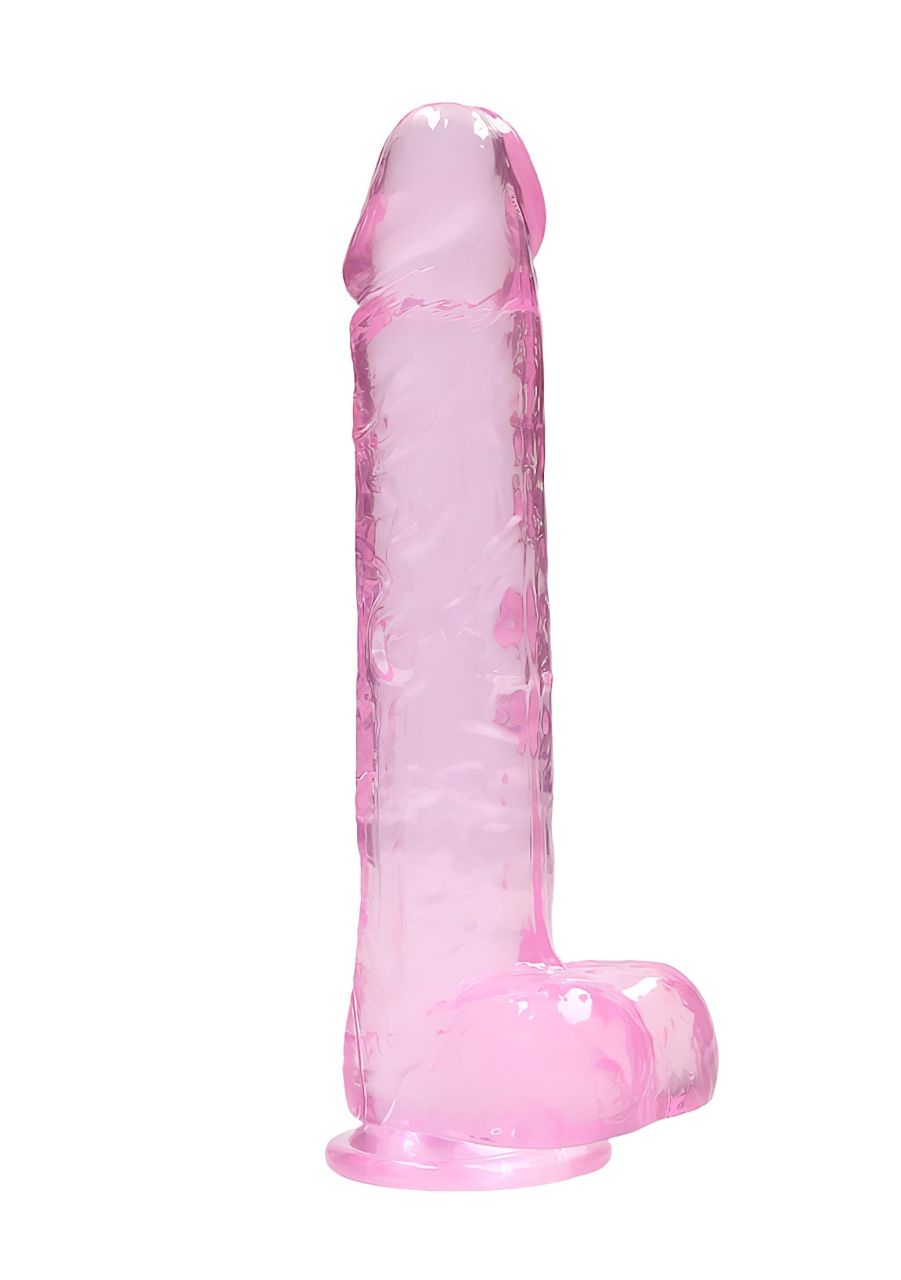 RealRock - átlátszó élethű dildó (pink, 22 cm)