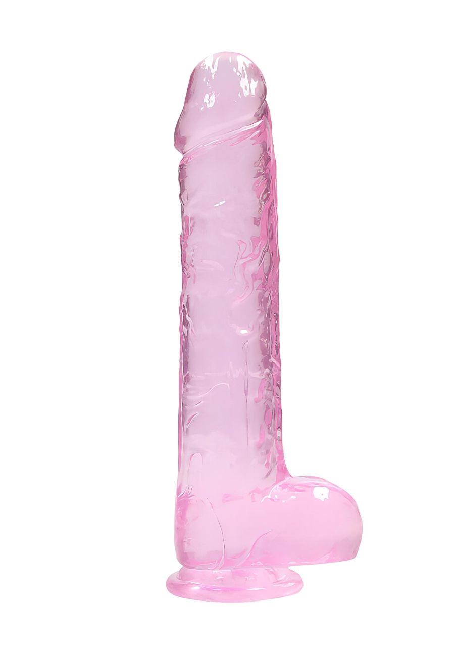 RealRock - átlátszó élethű dildó (pink, 22 cm)