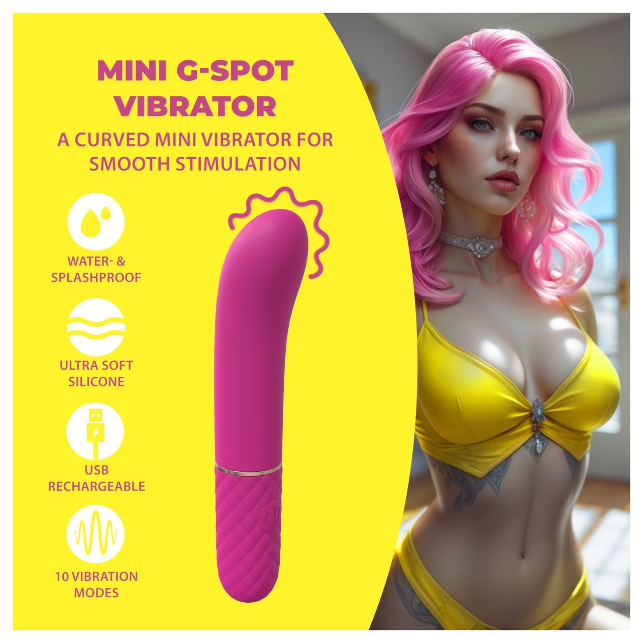 Loveline - mini G-pont vibrátor (rózsaszín)