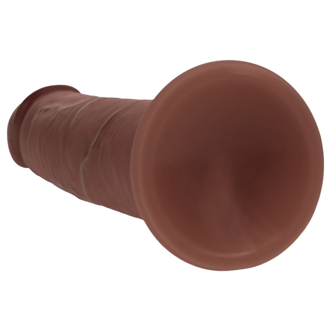 RealRock - dupla sűrűségű élethű dildó (barna) - 15,5 cm