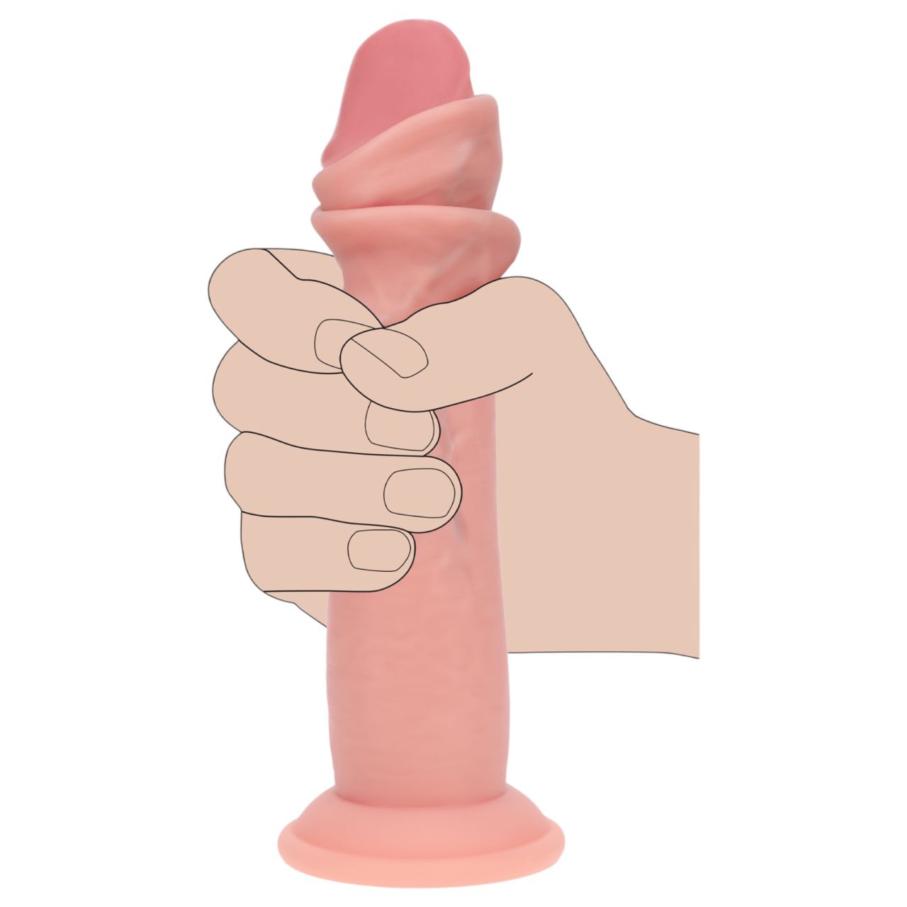 RealRock - dupla sűrűségű élethű dildó (testszínű) - 20,5 cm