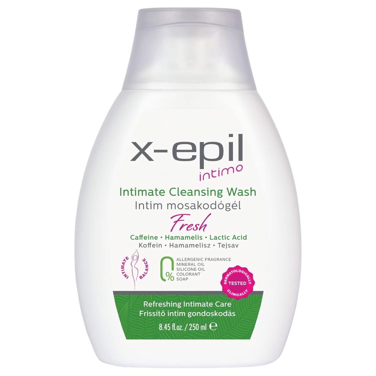 X-Epil Intimo Fresh - frissítő intim mosakodógél koffeinnel (250 ml) X-Epil Intimo Fresh - frissítő intim mosakodógél koffeinnel (250 ml)