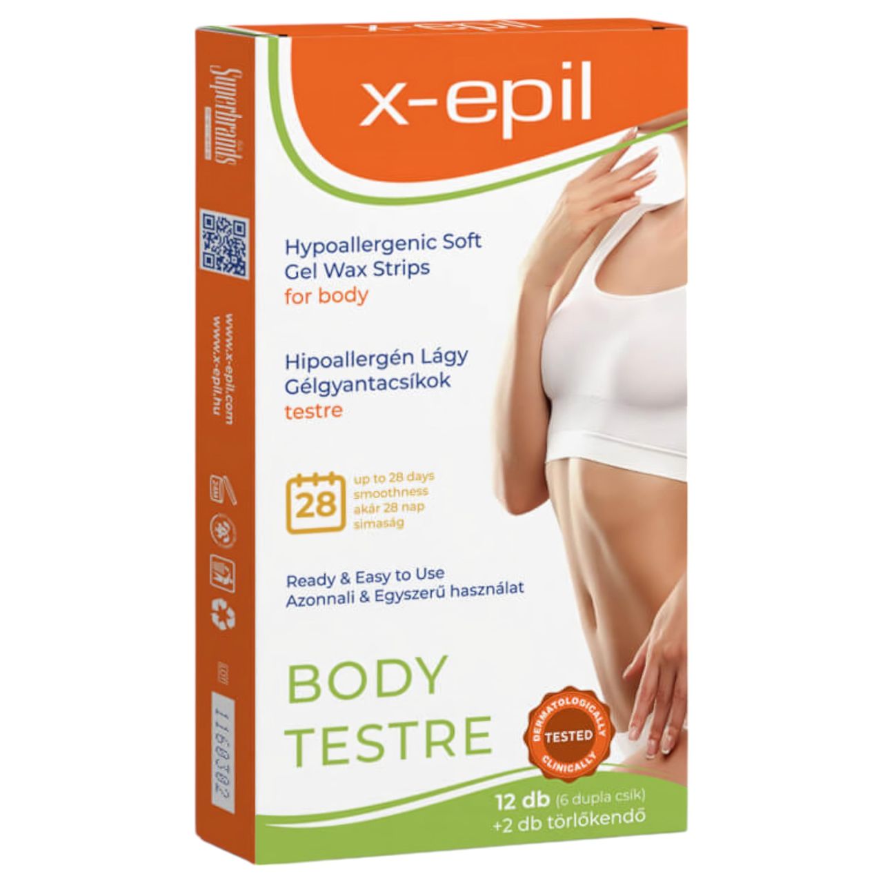 X-Epil - hipoallergén gélgyantacsíkok testre (12 db)