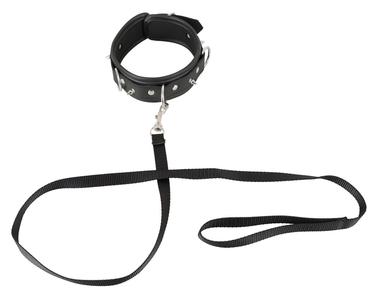Vegan Fetish - szegecses nyakörv és póráz, bondage szett (fekete)