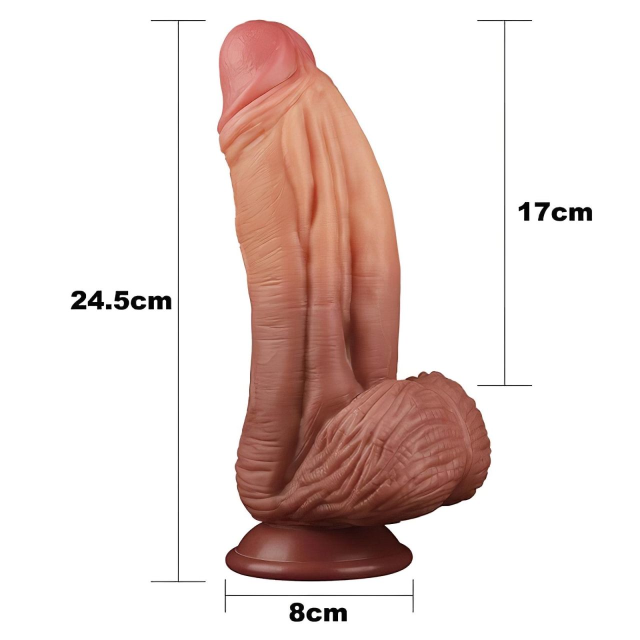 Lovetoy - kétrétegű élethű dildó - 26 cm (testszínű)