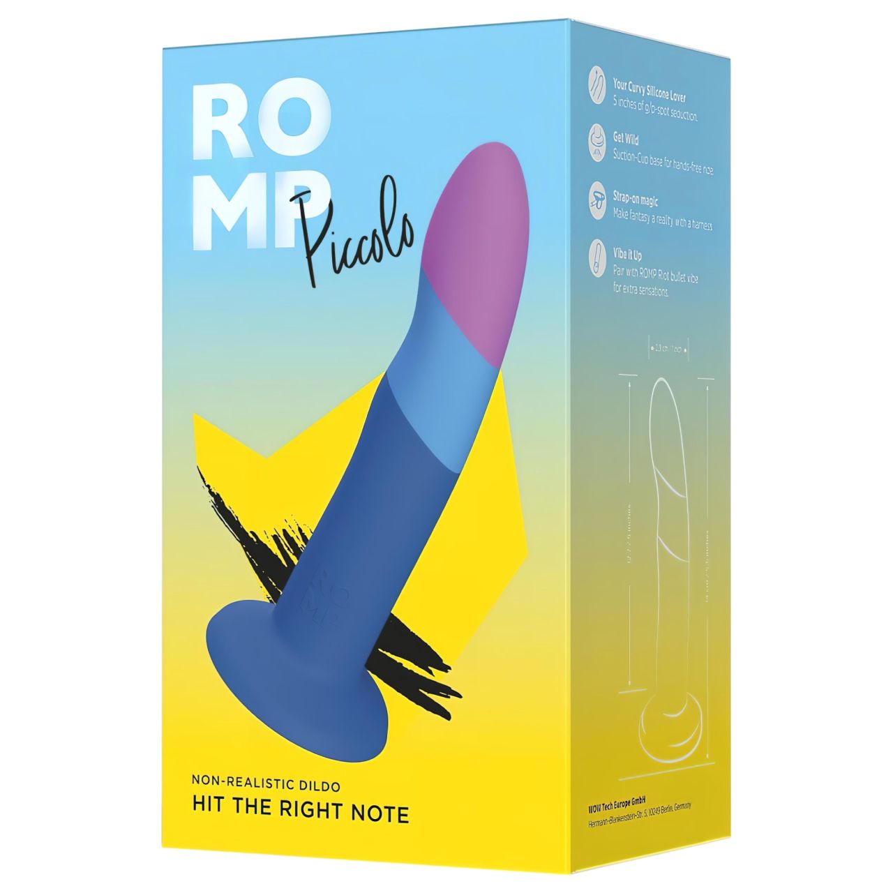 ROMP Piccolo - rugalmas szilikon dildó (kék-lila) ROMP Piccolo - rugalmas szilikon dildó (kék-lila)