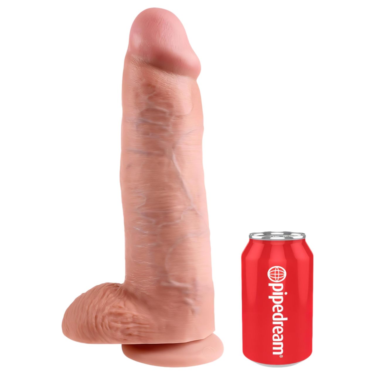King Cock 12 herés nagy dildó (30 cm, testszínű)