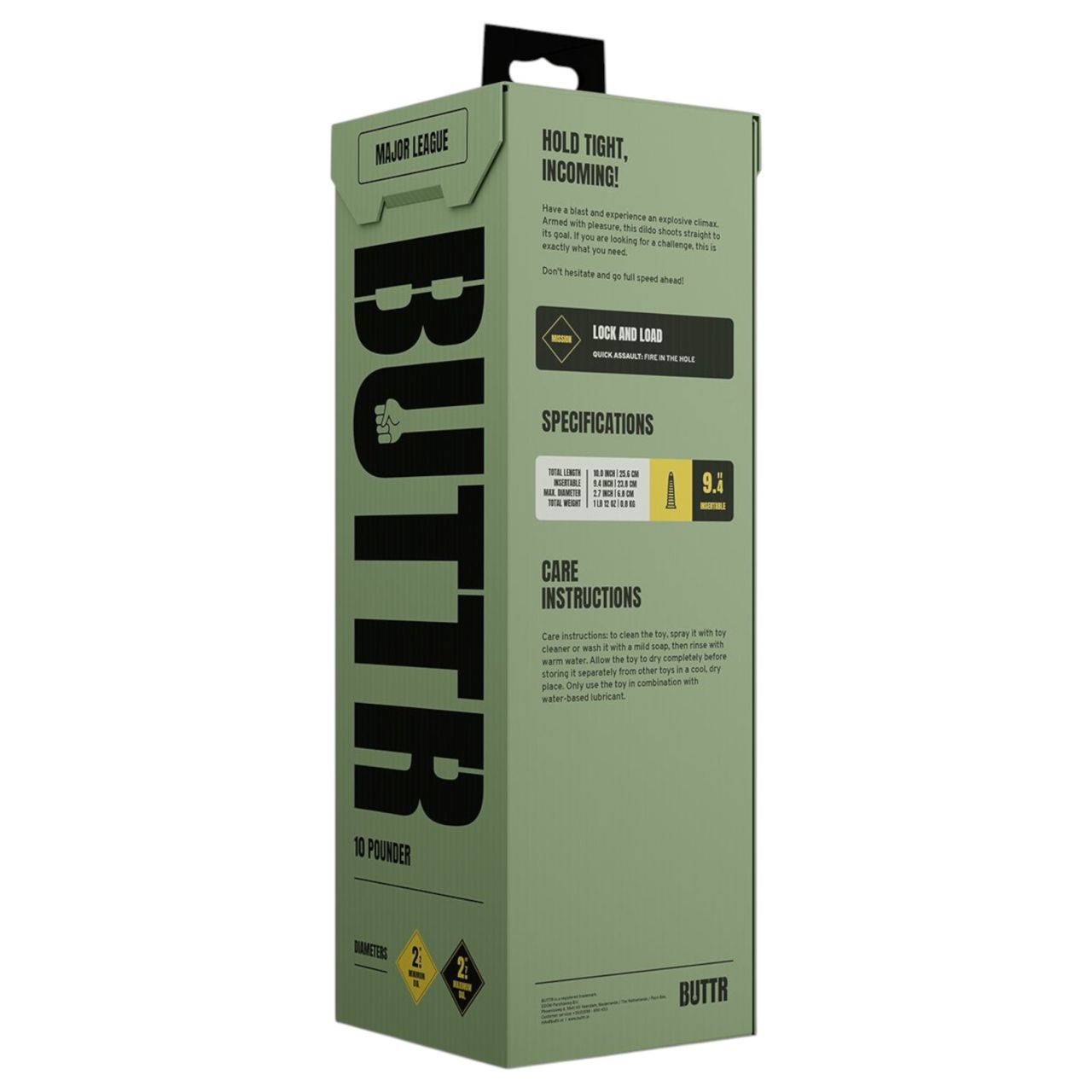 BUTTR Caterpiller - óriás anál plug (fekete) - 29 cm