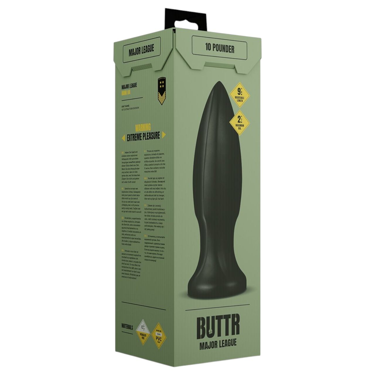 BUTTR Huge Explosive II - óriás anál plug (fekete) - 29 cm