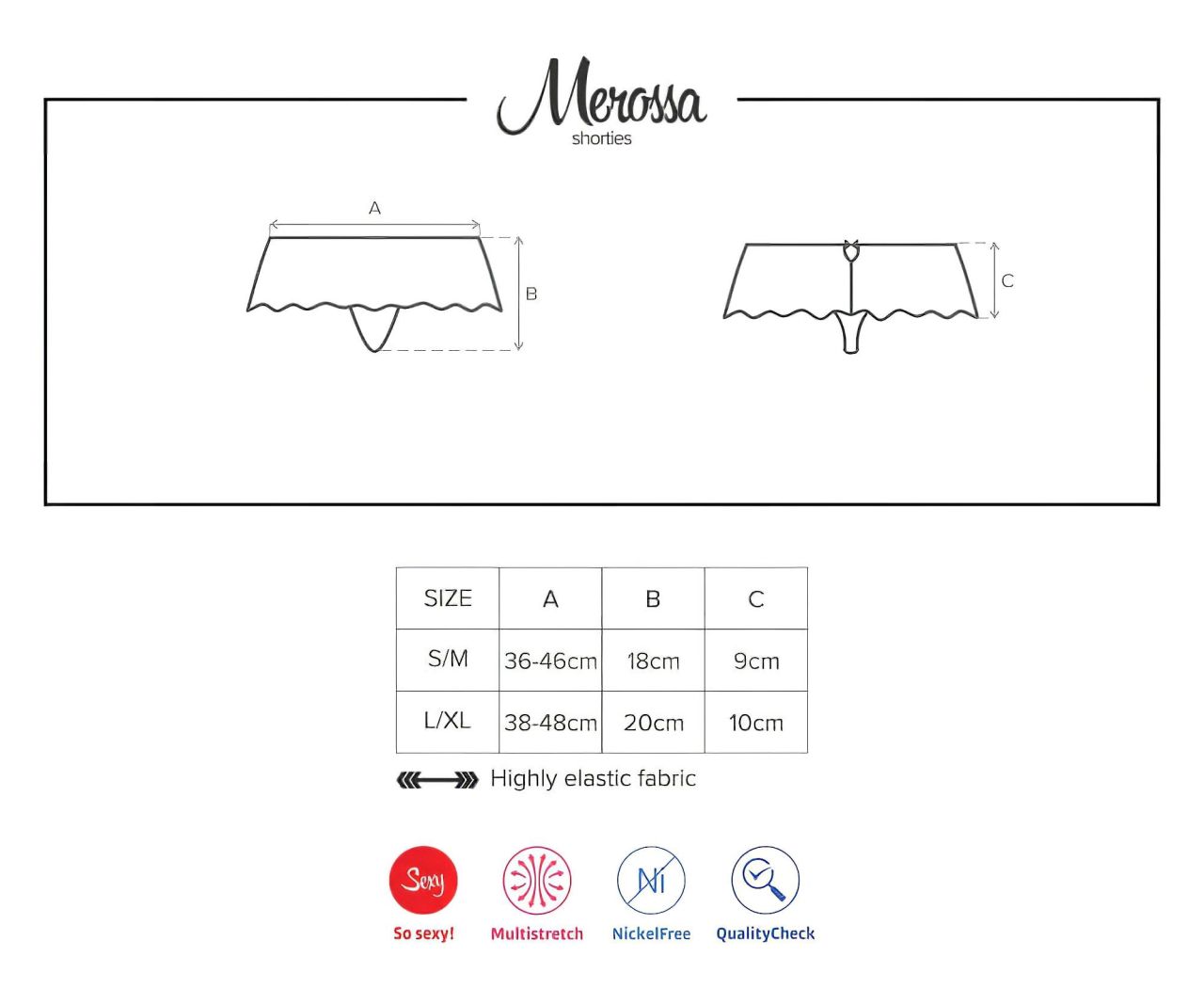 Obsessive Merossa - strasszos nyitott tanga nőknek (fekete)