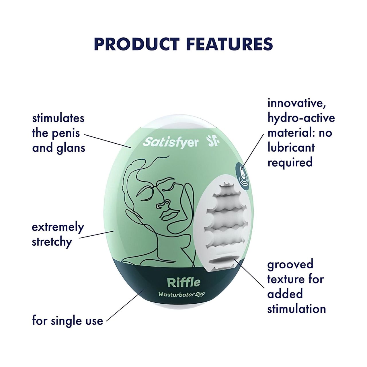 Satisfyer Egg Riffle - tojás maszturbátor férfiaknak (1 db)