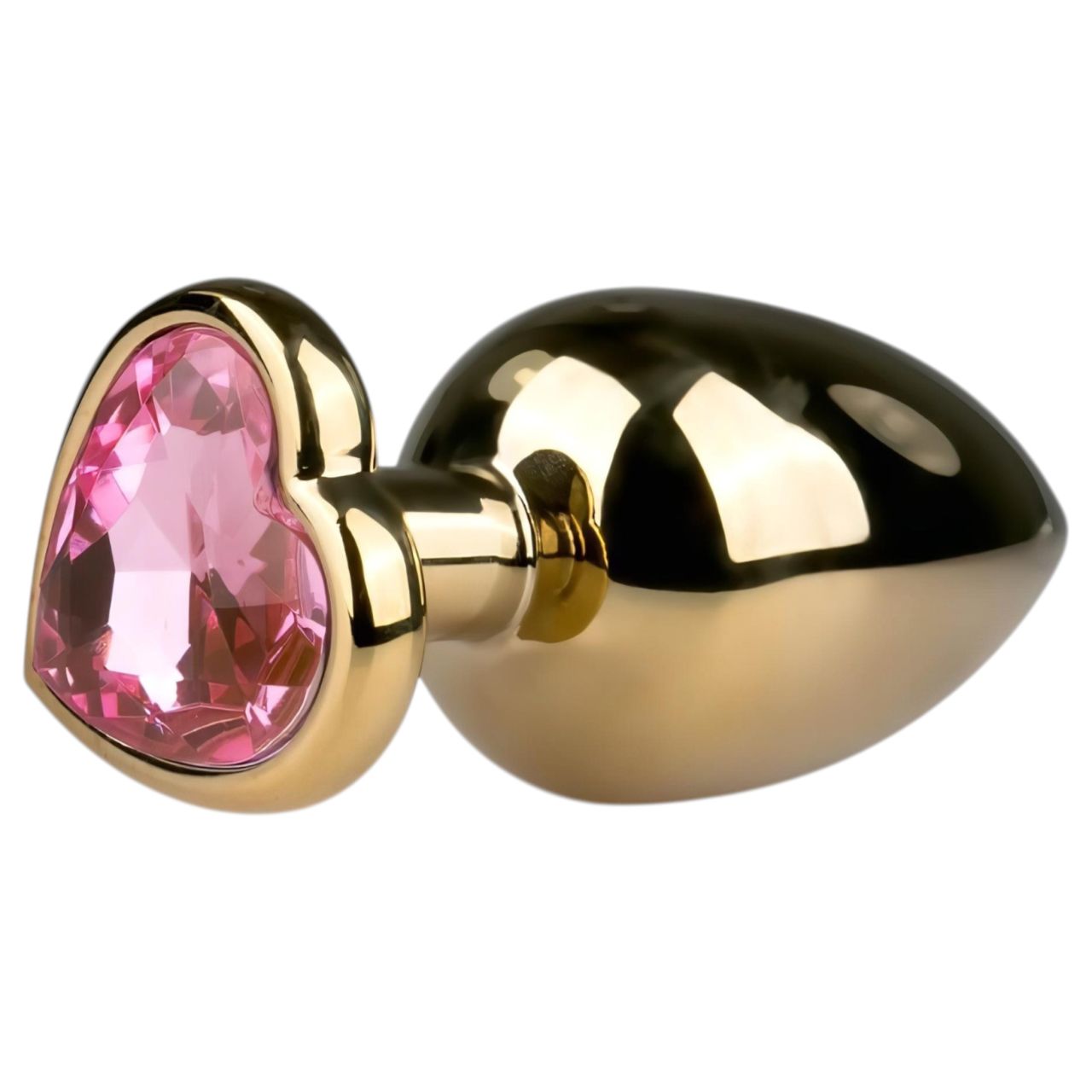 EasyToys Metal No.8 - anál plug szíves talppal (arany-pink, 3,5 cm) EasyToys Metal No.8 - anál plug szíves talppal (arany-pink, 3,5 cm)
