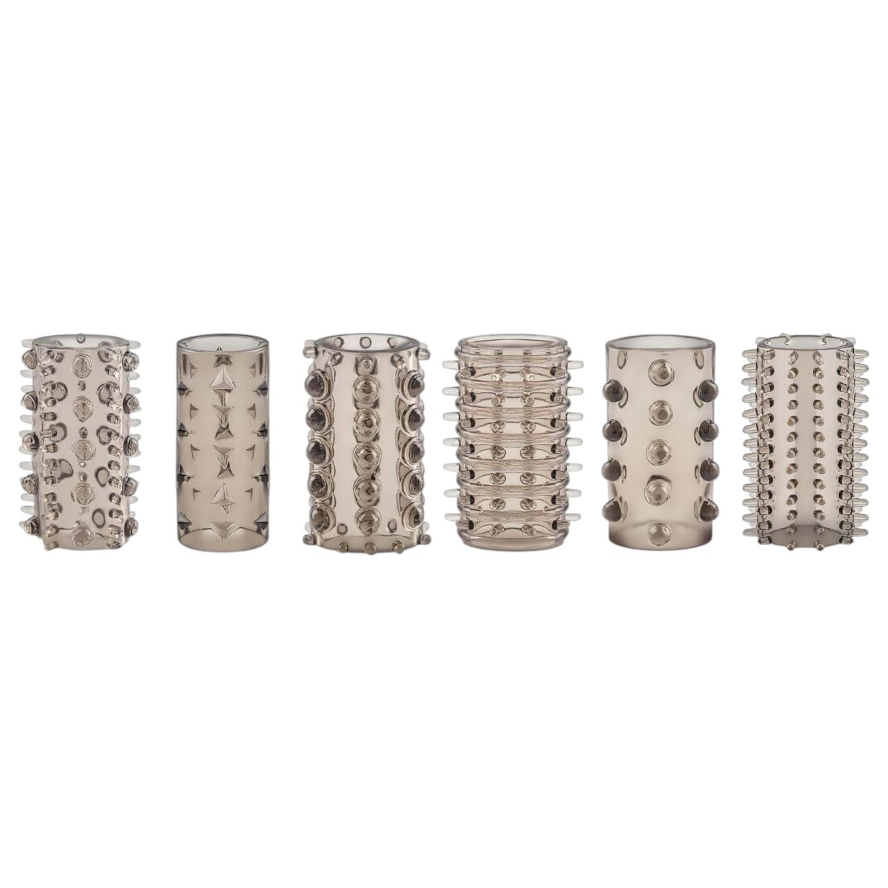 EasyToys Penis Sleeve - szürke péniszköpeny szett vastagításhoz (6 db)