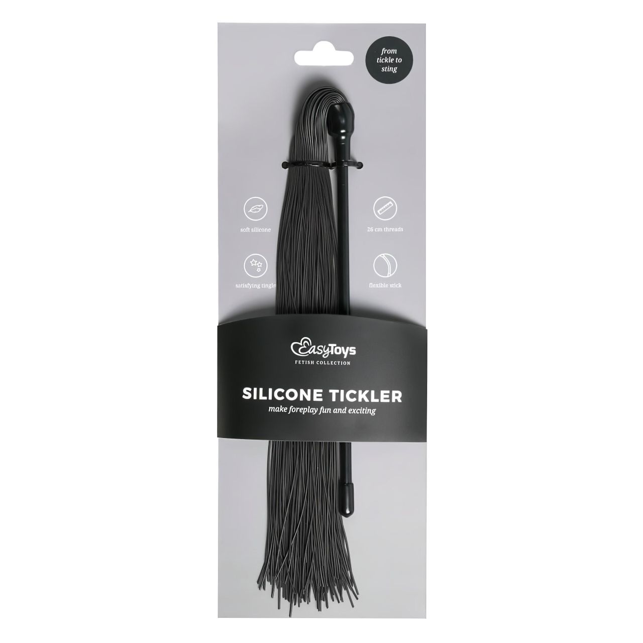 EasyToys Tickler - csípős szilikon korbács (fekete)