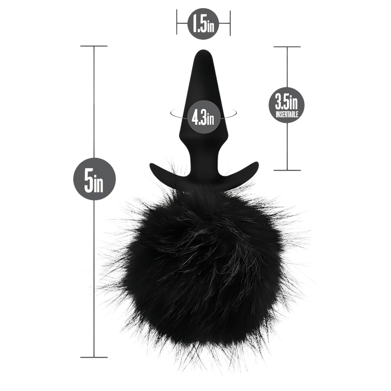 Anal Adventures Platinum - szilikon anál plug nyuszifarokkal (fekete) Anal Adventures Platinum - szilikon anál plug nyuszifarokkal (fekete)