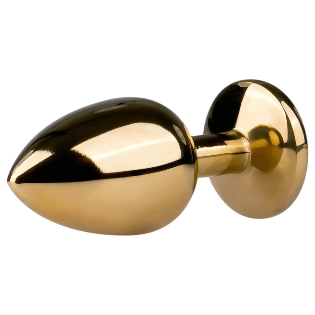 EasyToys Metal No.1 - lila köves kúp anál plug (arany, 2,5 cm)