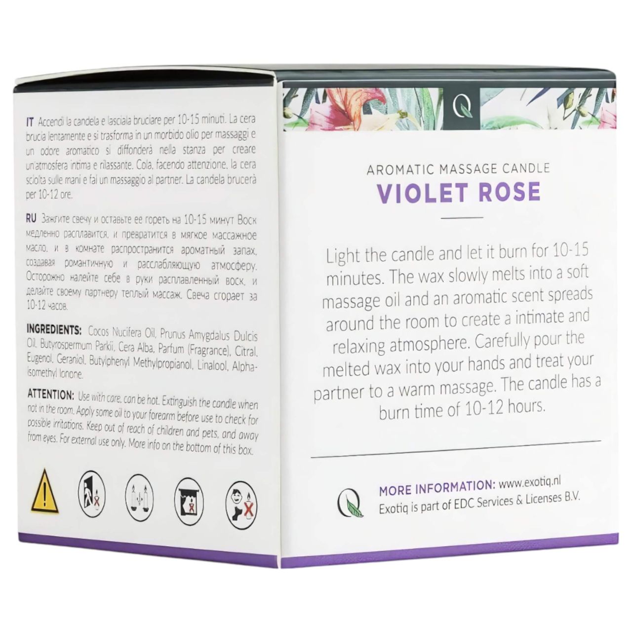 Exotiq Violet Rose - masszázsgyertya (60 g)