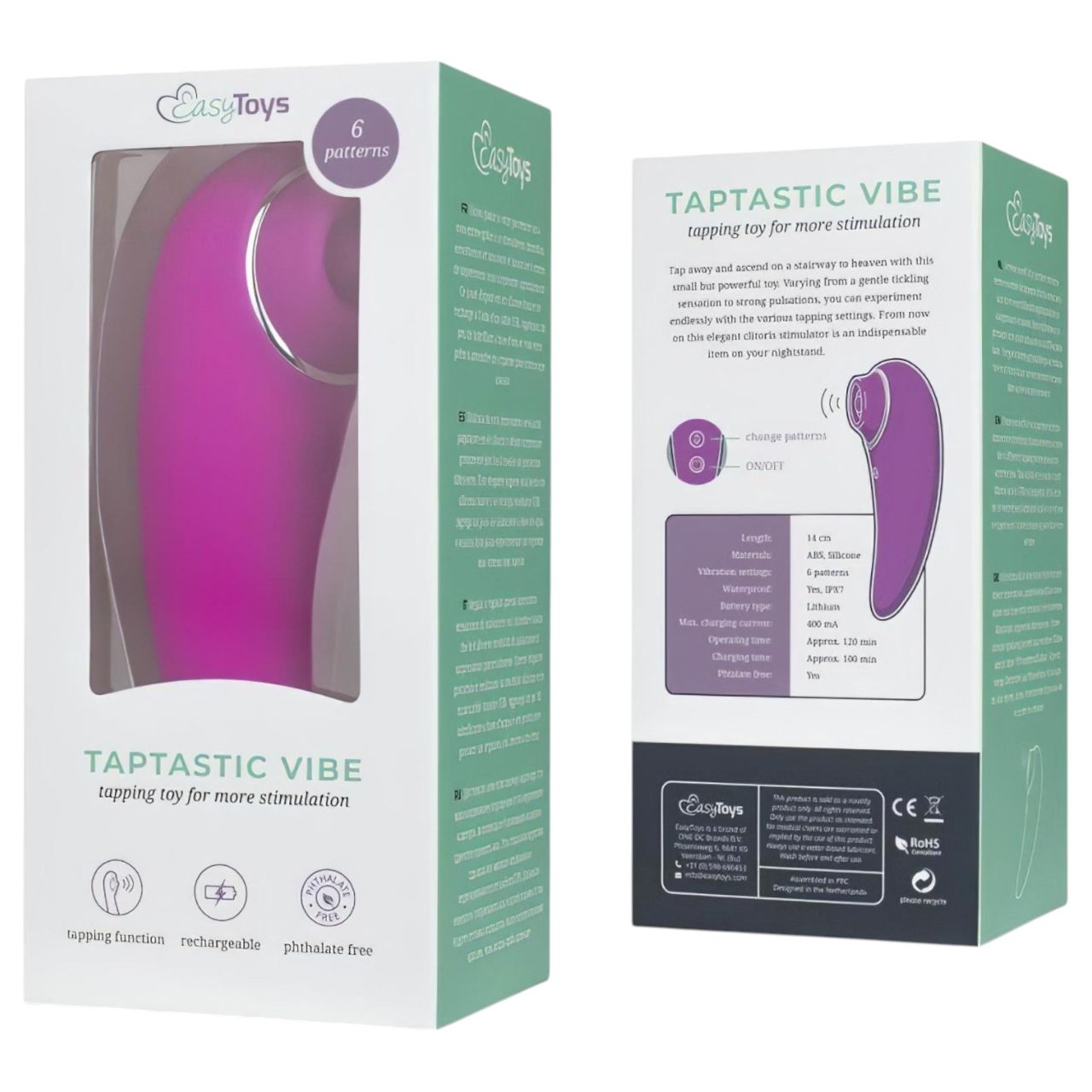 EasyToys Taptastic Vibe - akkus, vízálló csiklóizgató vibrátor (pink) EasyToys Taptastic Vibe - akkus, vízálló csiklóizgató vibrátor (pink)
