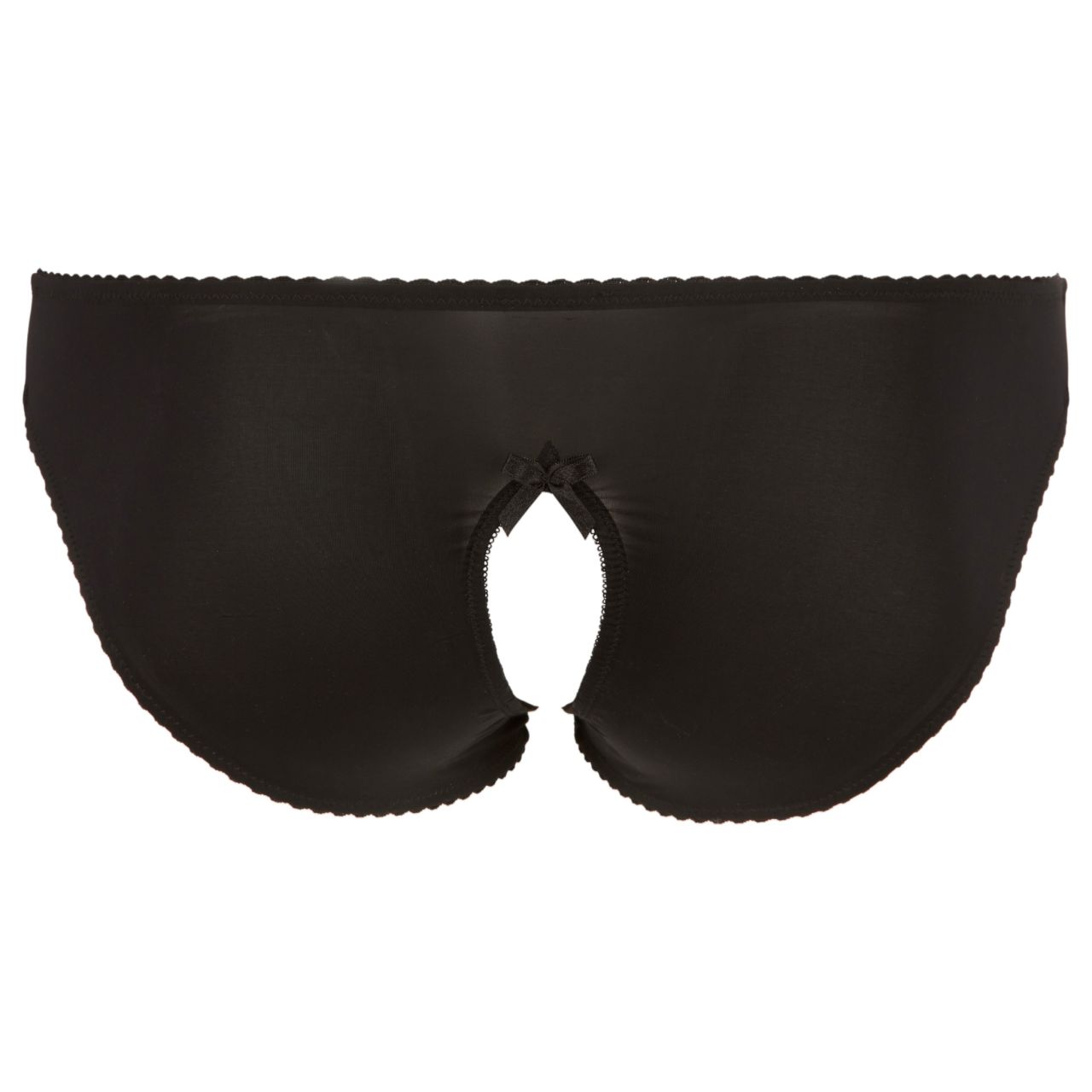 Cottelli Plus Size - csipkés, nyitott bugyi (fekete)