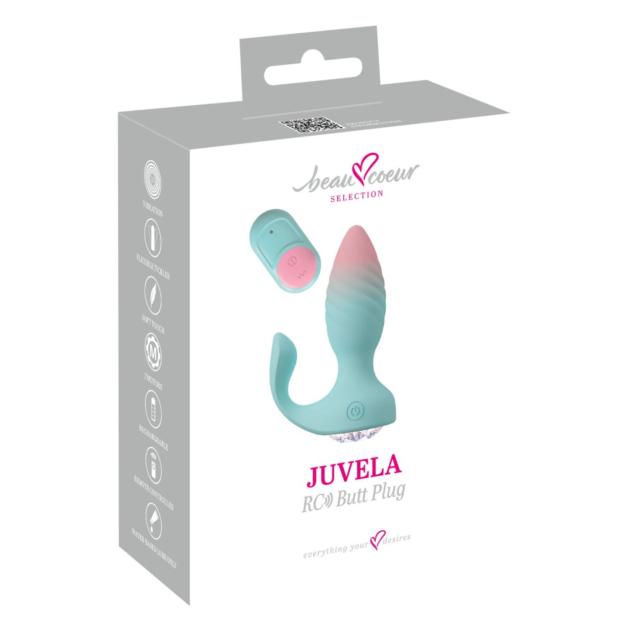 Beau Coeur Juvela - vibrációs anál plug (türkiz)