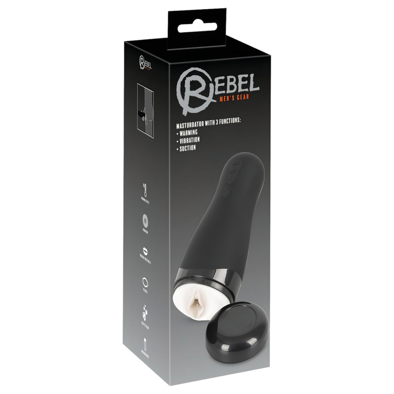 Rebel 3 Function - akkus melegítő műpunci maszturbátor férfiaknak