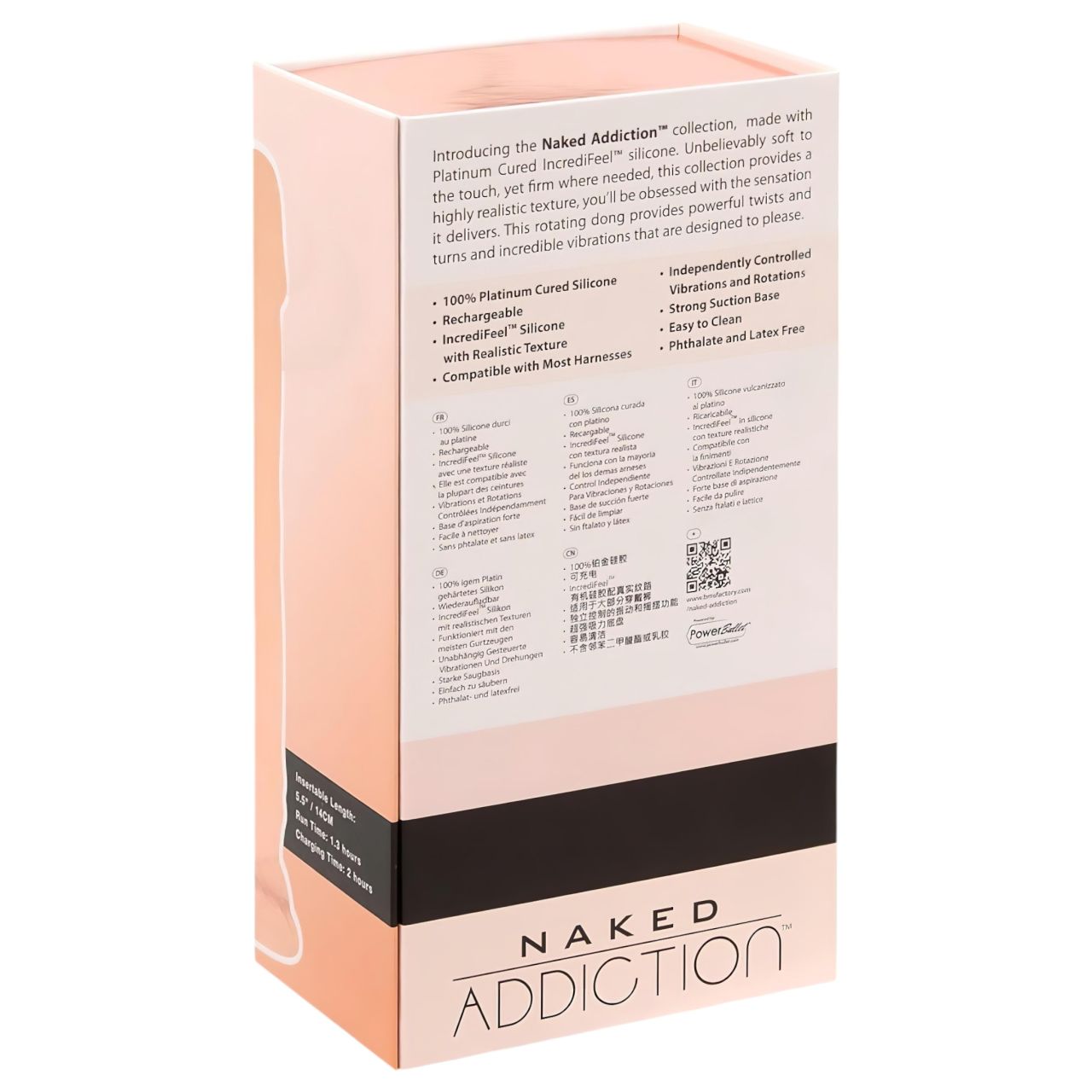 Naked Addiction Rotating 8 - forgó vibrátor (20 cm, testszínű)