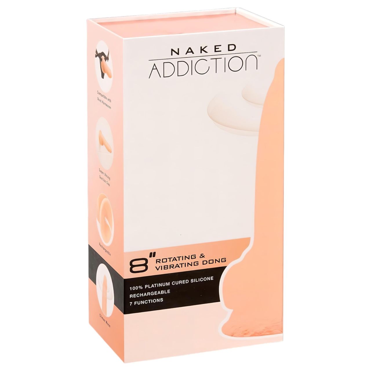Naked Addiction Rotating 8 - forgó vibrátor (20 cm, testszínű)