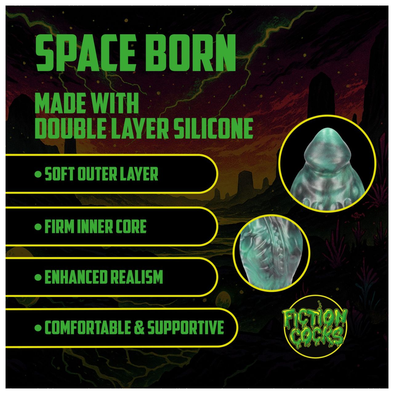 Ouch! Space Born - szilikon anál plug (zöld-fekete) Ouch! Space Born - szilikon anál plug (zöld-fekete)