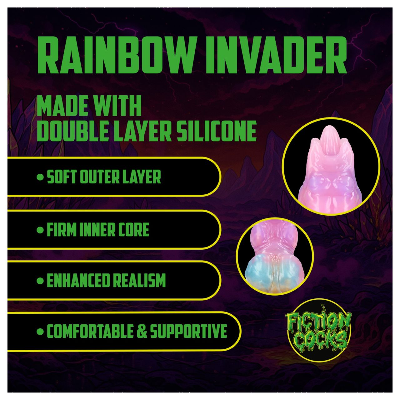 Ouch! Rainbow Invader - szilikon fantáziadildó (szivárvány) Ouch! Rainbow Invader - szilikon fantáziadildó (szivárvány)