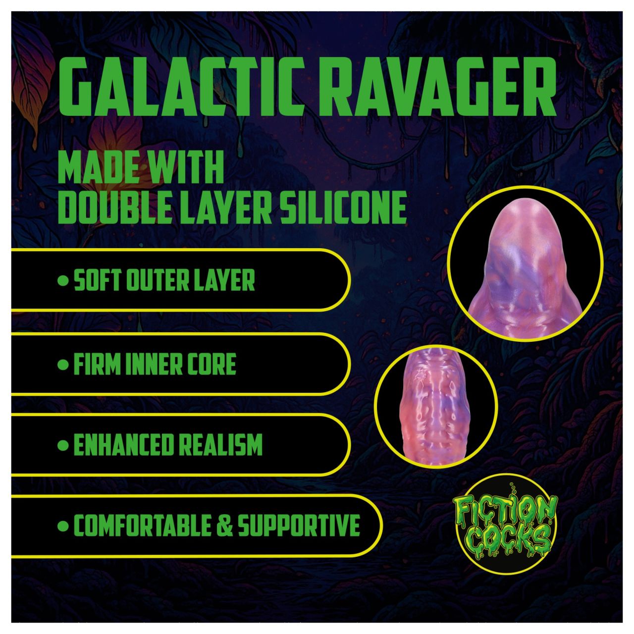 Ouch! Galactic Ravager - szilikon fantáziadildó (lila)