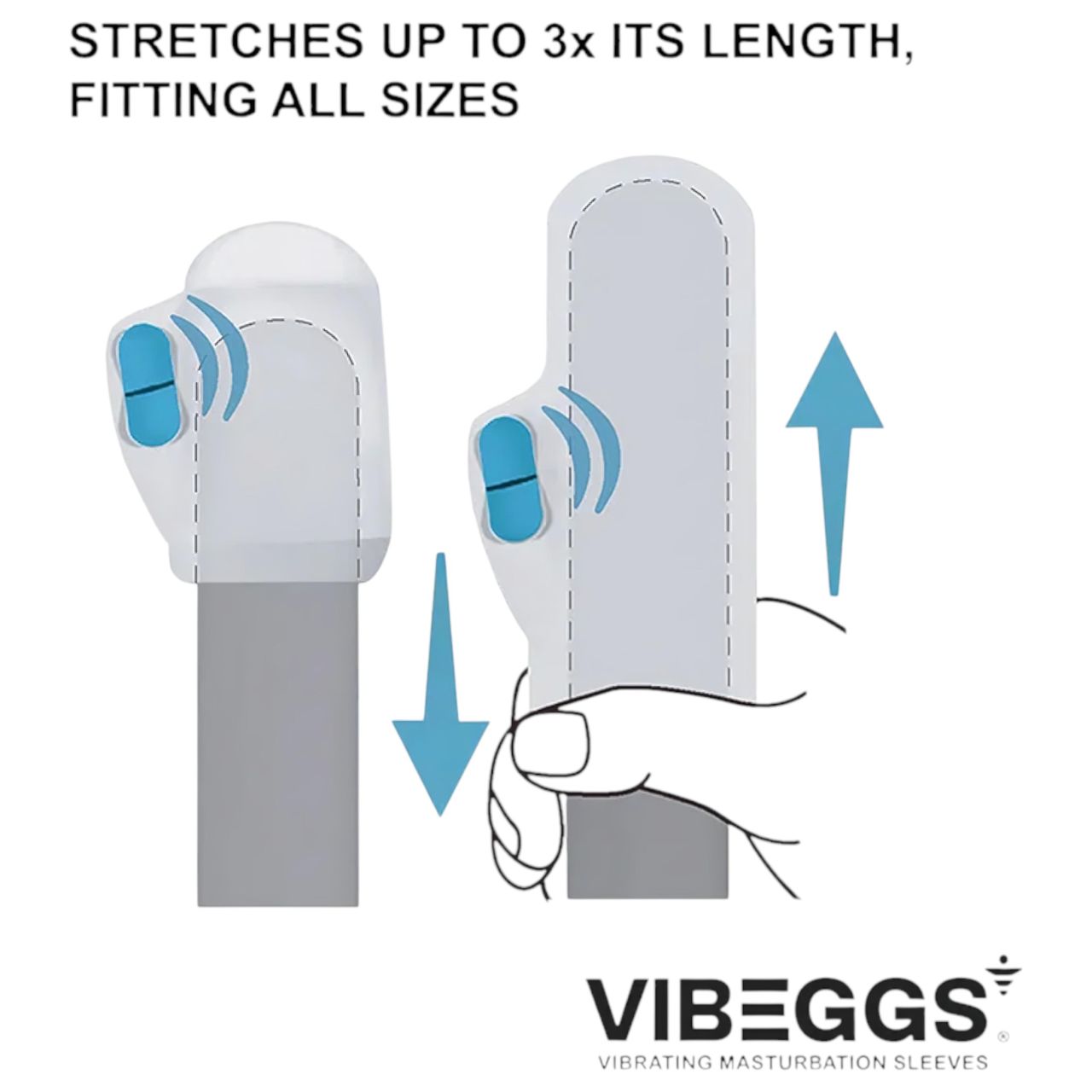 VIBEGGS Twisty Tongues - vibrációs tojás maszturbátor férfiaknak (fehér)