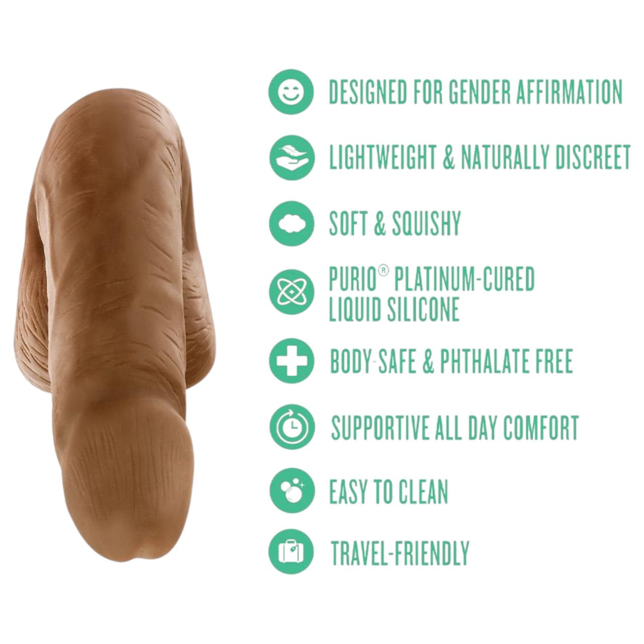 Blush UrSelf Affirm - élethű packer barna műpénisz (13 cm)