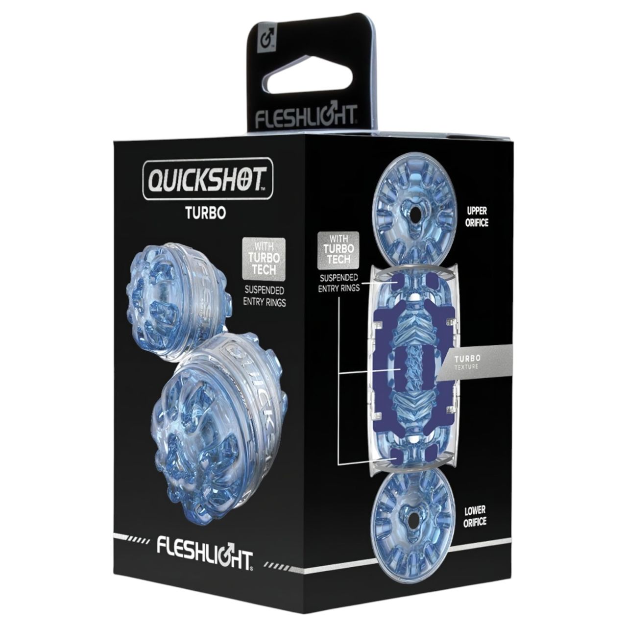 Fleshlight Quickshot Turbo - kétvégű utazó maszturbátor (kék)