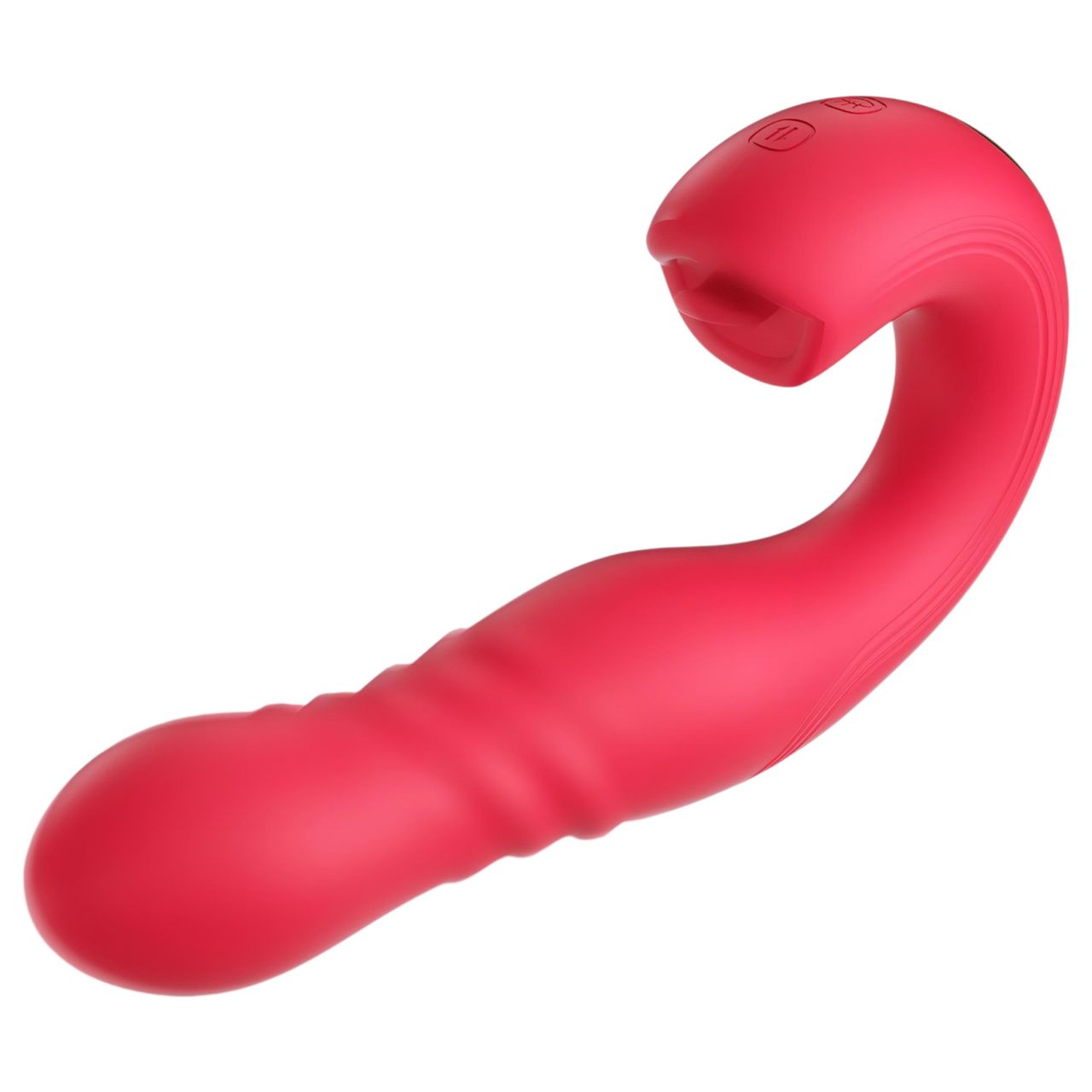 Honey Play Box Joi Thrust 2 - App-vezérelt lökő nyelves vibrátor (piros)