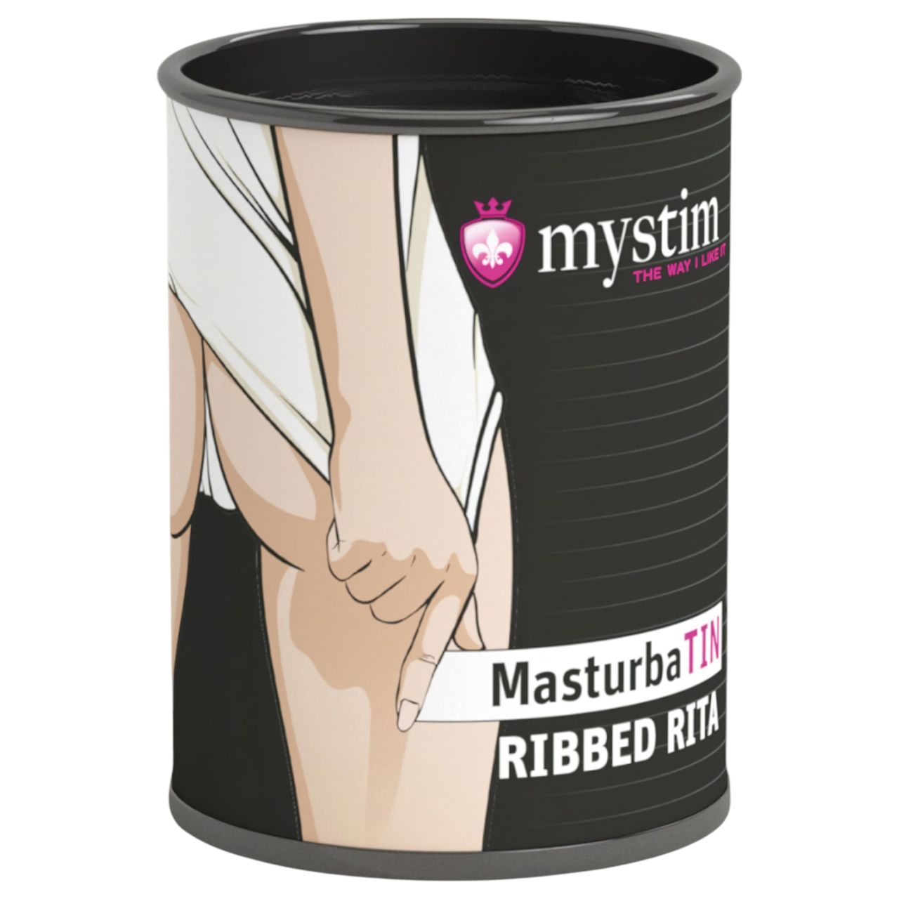 mystim MasturbaTIN Ribbed Rita - lamellás maszturbátor férfiaknak (fehér)