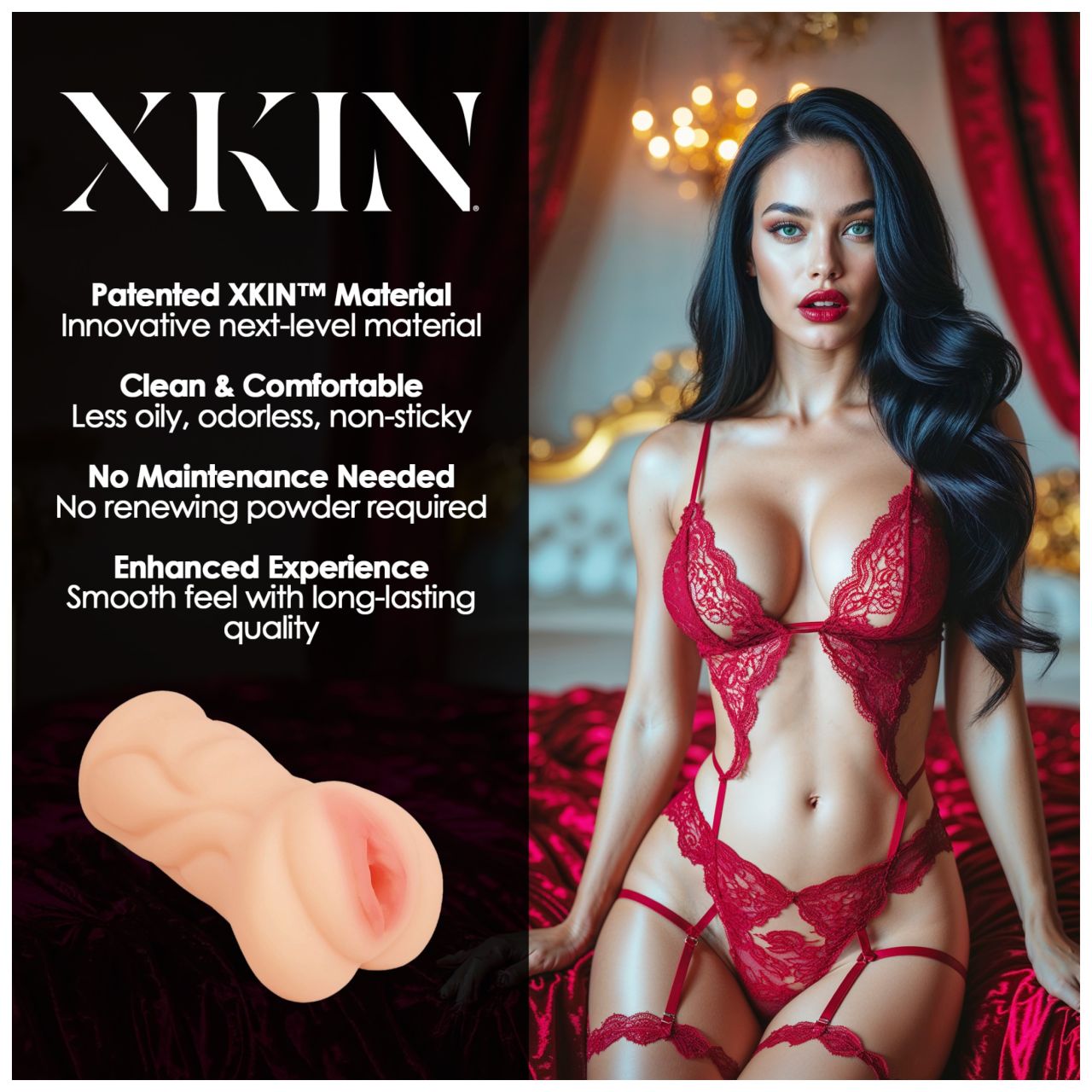 XKIN Seduction Tatiana - élethű műpunci maszturbátor (testszínű)
