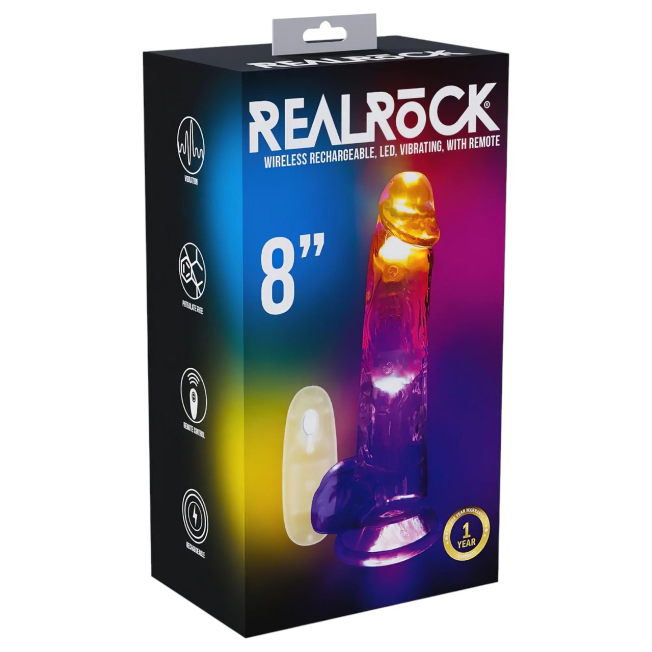 REALROCK - herés, világító vibrátor - 20 cm REALROCK - herés, világító vibrátor - 20 cm