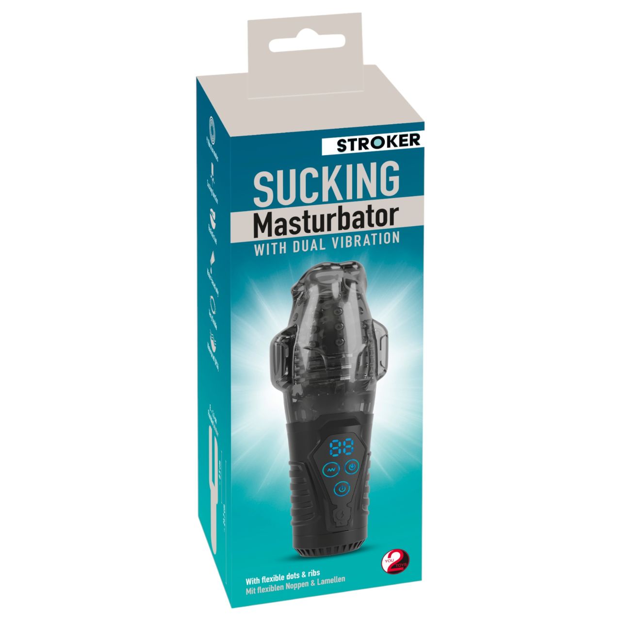 Stroker - szívó, rezgő maszturbátor férfiaknak (fekete)
