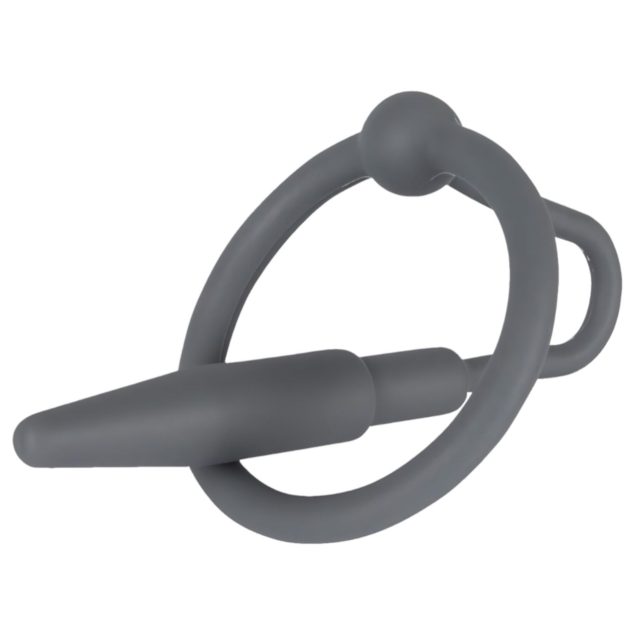 You2Toys Penisplug - szilikon makkgyűrű kúpos húgycső dilátorral (szürke)
