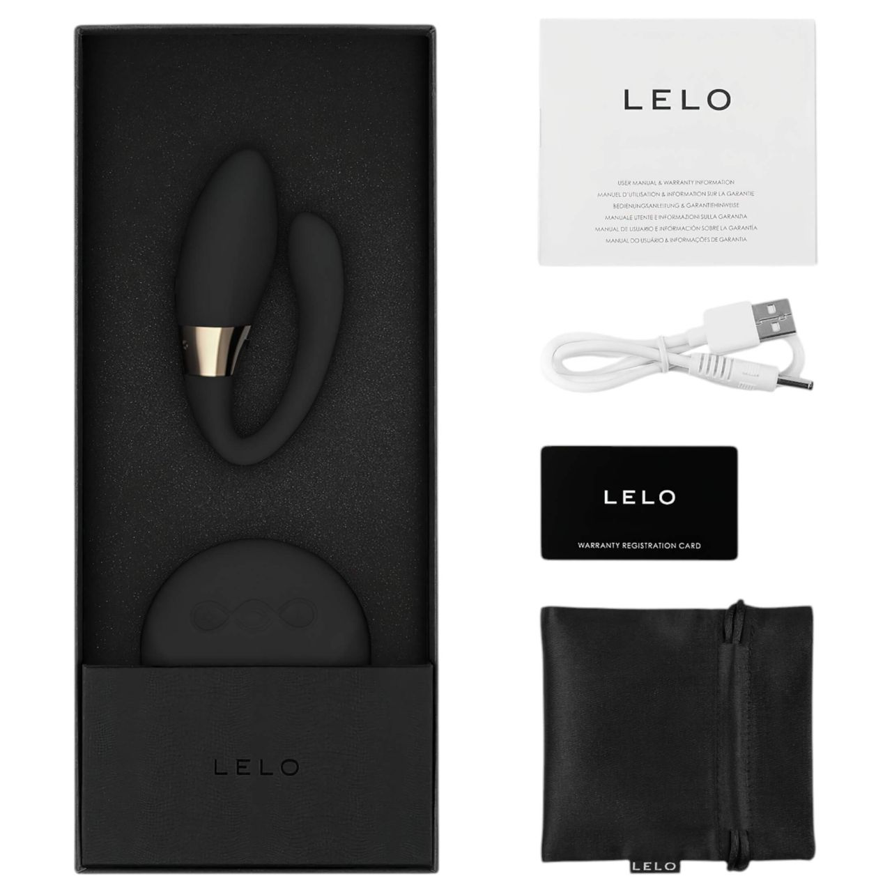 LELO Tiani Duo - akkus, szilikon párvibrátor (fekete)
