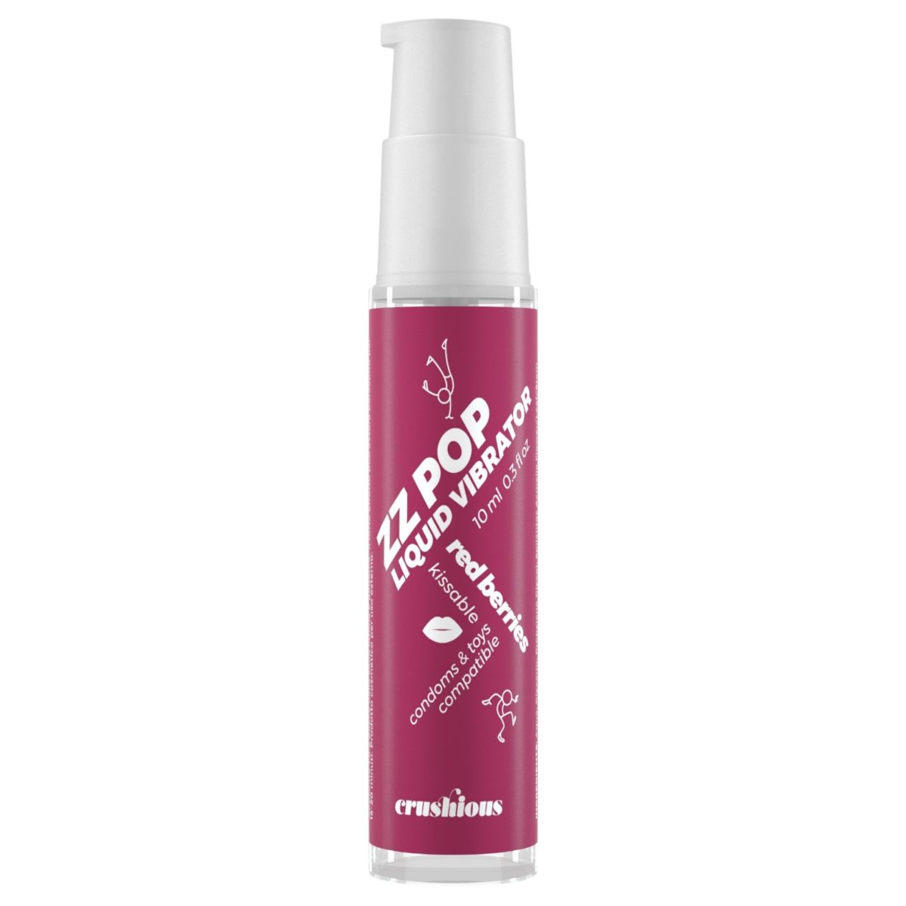 Crushious ZZ POP - ehető folyékony vibrátor, piros bogyós (10ml)