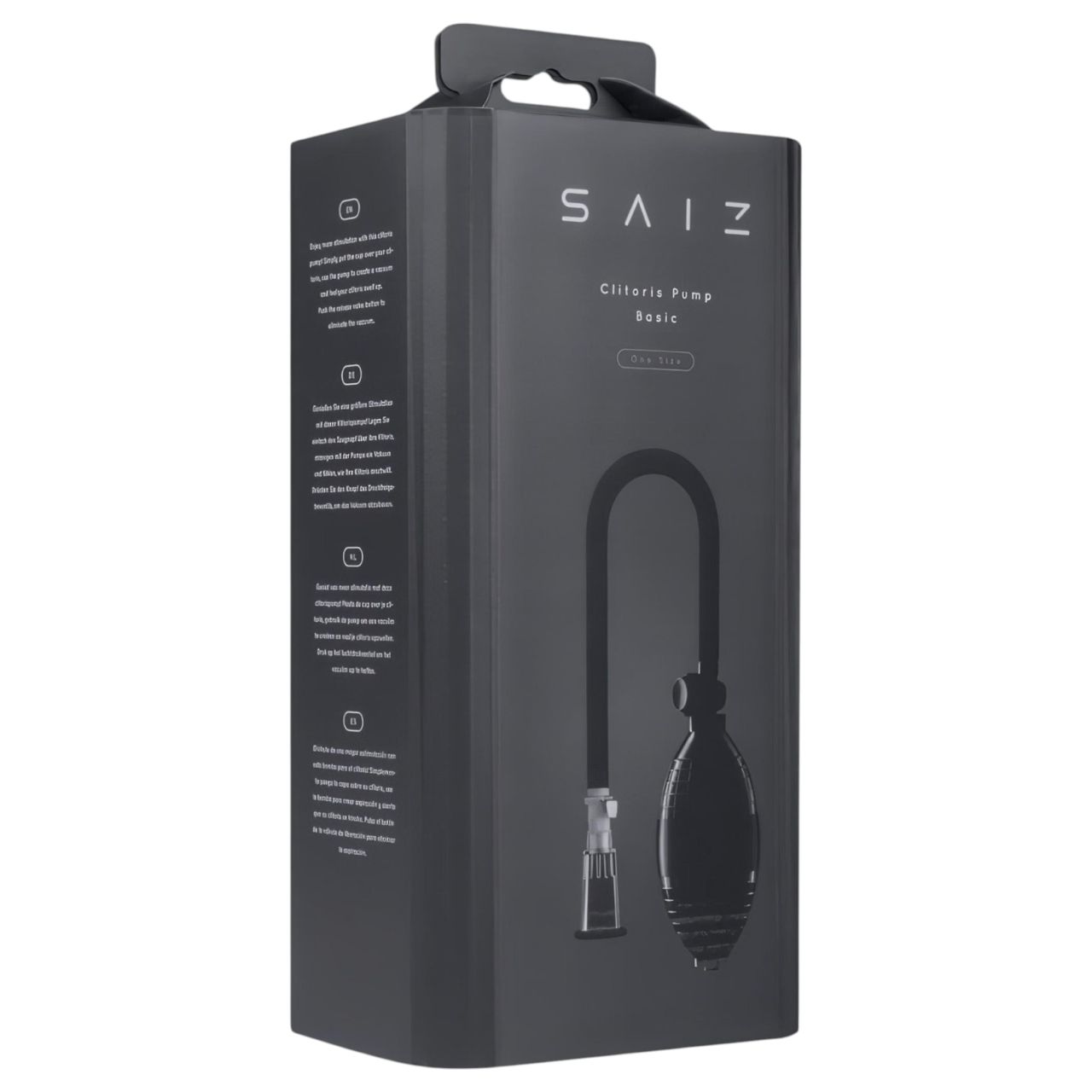 Saiz Basic - klitorisz pumpa, csiklóizgató (átlátszó-fekete)