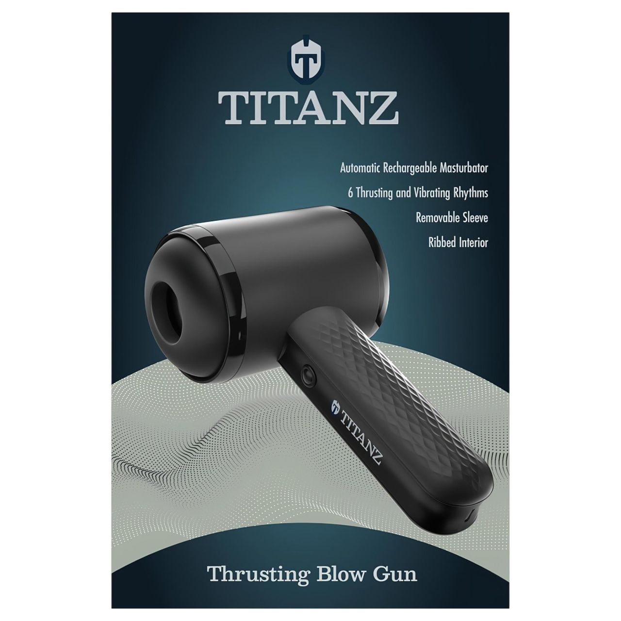 Titanz Thrusting Blow Gun - automata maszturbátor férfiaknak (fekete)