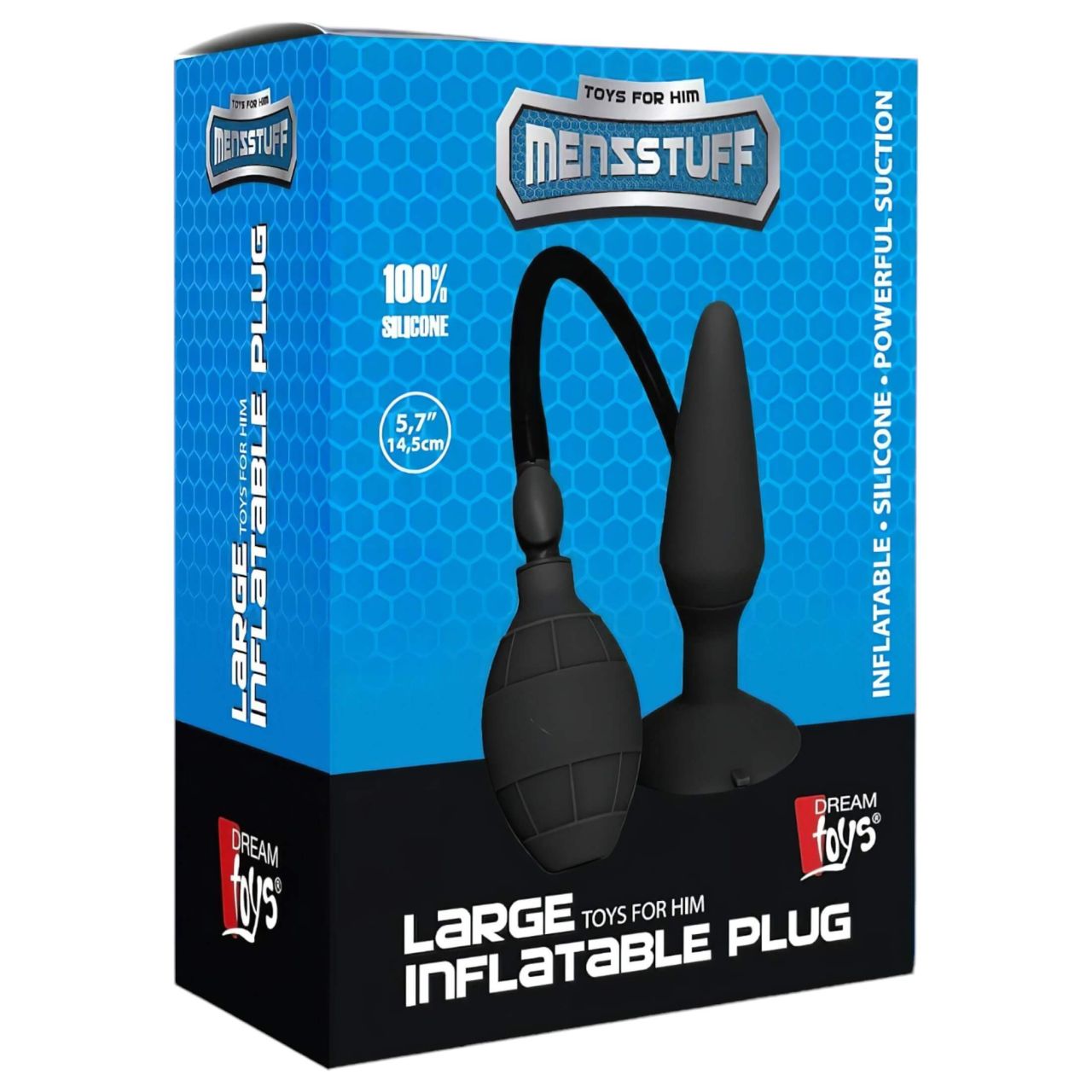 MenzStuff L - pumpálható anál plug (fekete, nagy) MenzStuff L - pumpálható anál plug (fekete, nagy)